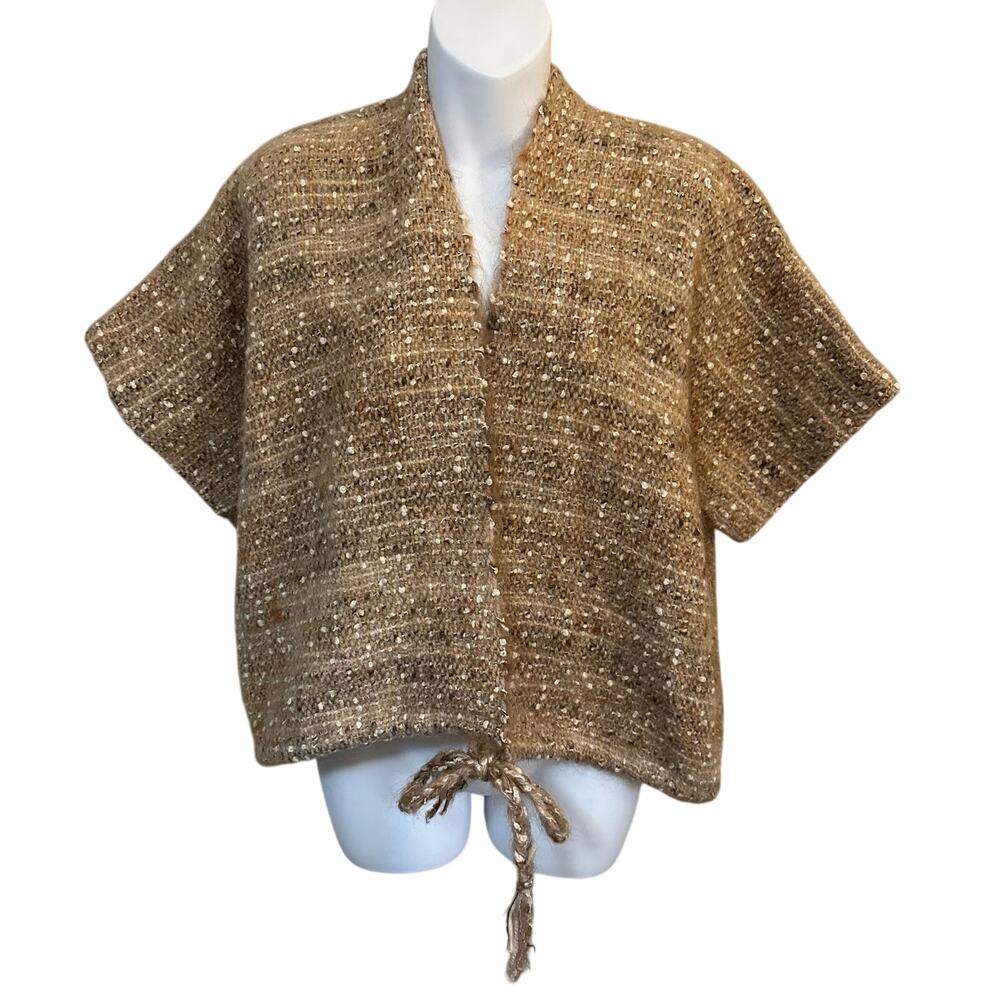 Fibers Etc Handwoven Wool Blend Wrap Cardigan Size Medium